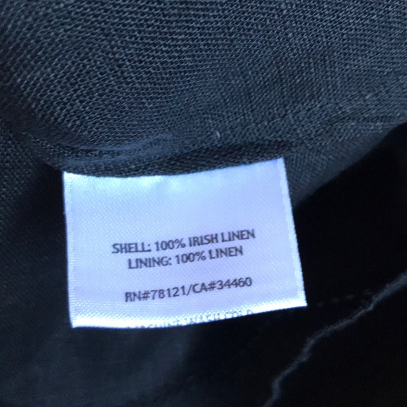 Eileen Fisher Black Double Layer Linen Dress - Picture 4 of 4